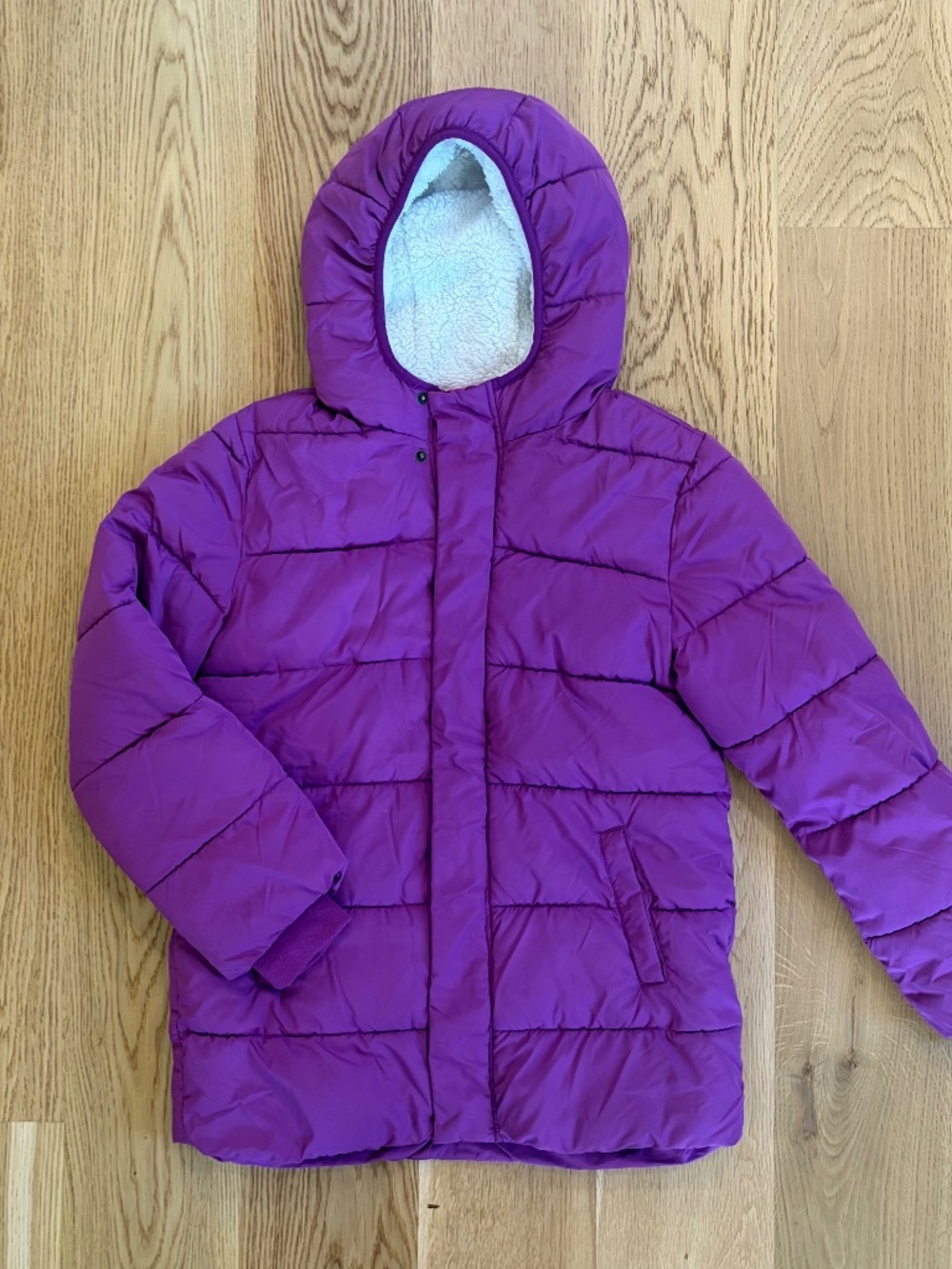 Primary Girls Parka Puffer Coat in Boysenberry - size 12